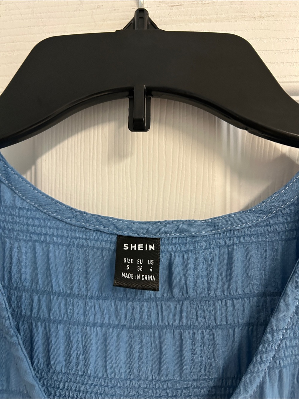 SHEIN Dusty Blue Button-Front Midi Dress with Puff Sleeves. WORN ONCE! - Picture 3 of 11